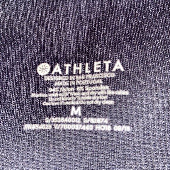 Athleta Black & Gray two tone colorblock textured leggings Womens Size Medium - Picture 3 of 8